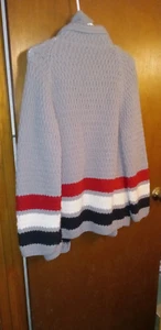 Handmade Knitted Open Front, Belted Sweater/ Jacket, Ladies Sm-Med, Vintage - Picture 1 of 4