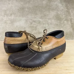 LL Bean Mens Duck Boots 7M Low Ankle Leather Rubber snow rain - Picture 1 of 11