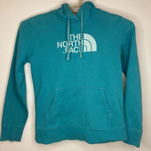 Sweat à capuche North Face demi-dôme logo femme coton moyen polyester sarcelle - Photo 1/8