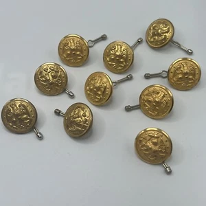 USMC Brass Dress Buttons WATERBURY United States Marine Corps Eagle Stars 10 - Picture 1 of 5