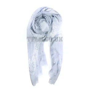 Damen Frauen leichter geprägter Druck Schal Halstuch Frühling Sommer Geschenk diagonal Blume - Bild 1 von 8