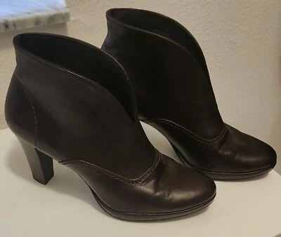 Victoria's Secret "Ronnie Bootie" Marrón Cuero Tirar en Tobillo Zapato Mujer Talla 7M Foto 1 de 4