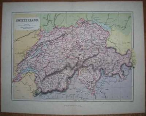 ca.1880 Reclus mapa SUIZA (#2) - Imagen 1 de 1