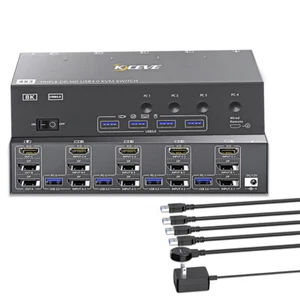 USB HUB USB3.0 KVM Switcher Extended Screen sharing switch KVM Splitter Extender - Afbeelding 1 van 6