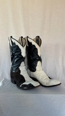 Botas vaqueras Larry Mahan vintage pelo de vaca para mujer 7,5 W *de colección años 70-80* Foto 1 de 4