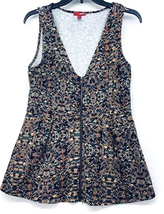 Bongo V-Ausschnitt mehrfarbig ärmellos Reißverschluss Top XL 98% Polyester 4% Elasthan - Bild 1 von 8