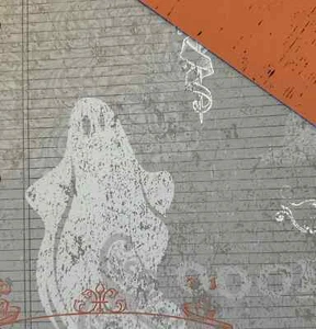 LITTLE YELLOW BICYCLE 12" X 12" PAPER GREY GHOST/ORANGE WEATHERED (RETIRED) - Picture 1 of 1