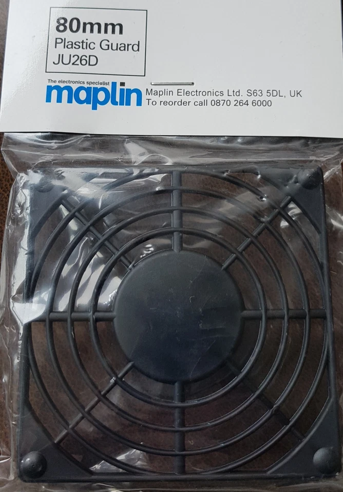 80mm - Fan Guard -  Black Plastic - Snap Fixing JU26D - Maplin - New - Image 1 of 1