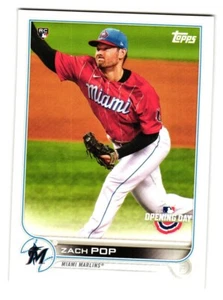 2022 Topps Opening Day # 204 Zach Pop Miami Marlins Rookie - Picture 1 of 2