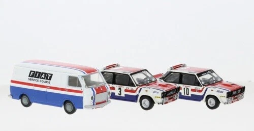BREKINA 22664 - 1 87 H0 - set auto da competizione Fiat 131 Abarth con Fiat 238