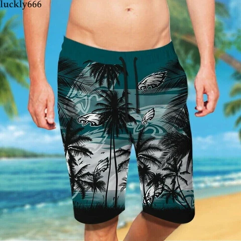 Philadelphia Eagles 3D Print Beach Shorts Summer Casual Swim Trunks Sport Shorts Cover