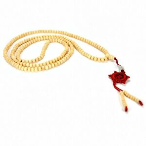 NATURAL WOOD MALA 6mm Bead 216 Prayer Beads Stretch Cord Wrap Bracelet Necklace