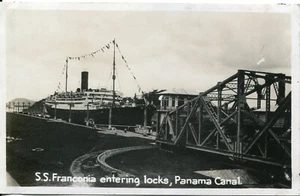 1931 RPPC S.S. Franconia Locks Panama Canal Real Photo Postcard - Picture 1 of 1