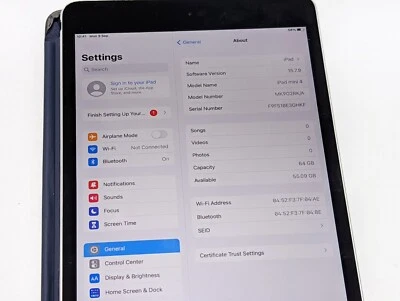 ✅ Apple iPad Mini 4 WiFi Version 64GB A1538 Space Gray Tablet Tested - Image 1 of 4