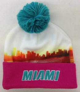 NBA Miami Heat Mitchell & Ness M&N Adult Cuffed Pom Knit Hat NEW! - Picture 1 of 2