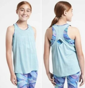 Athleta Girl Double The Fun Tank Top X-LARGE XL 14 Make A Splash Cool Layer Aqua - Picture 1 of 10
