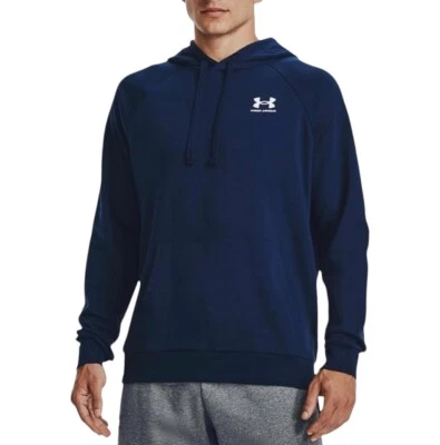 Under Armour Men's UA Rival Fleece Cotton Hoodie Pullover Academy Blue 1366723 - Image 1 of 4