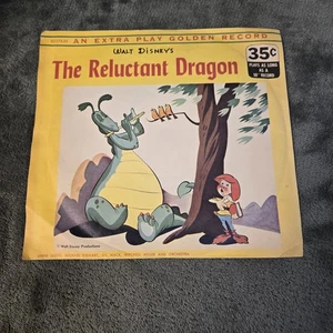 Raro Walt Disney Il Drago Riluttante Piccolo Disco d'Oro Suona fino a 10" - Foto 1 di 4