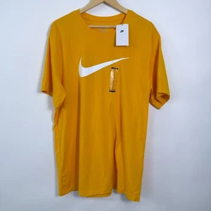 Camiseta Nike Para Hombres XLT Cuello Redondo Camiseta Amarillo Dorado Centro Swoosh Logo Nueva con Etiquetas - Imagen 1 de 6