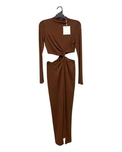New CAMILLA AND MARC Women's Brown Maxi Dress Size 10 - Haywood Twisted Design - Picture 1 of 5