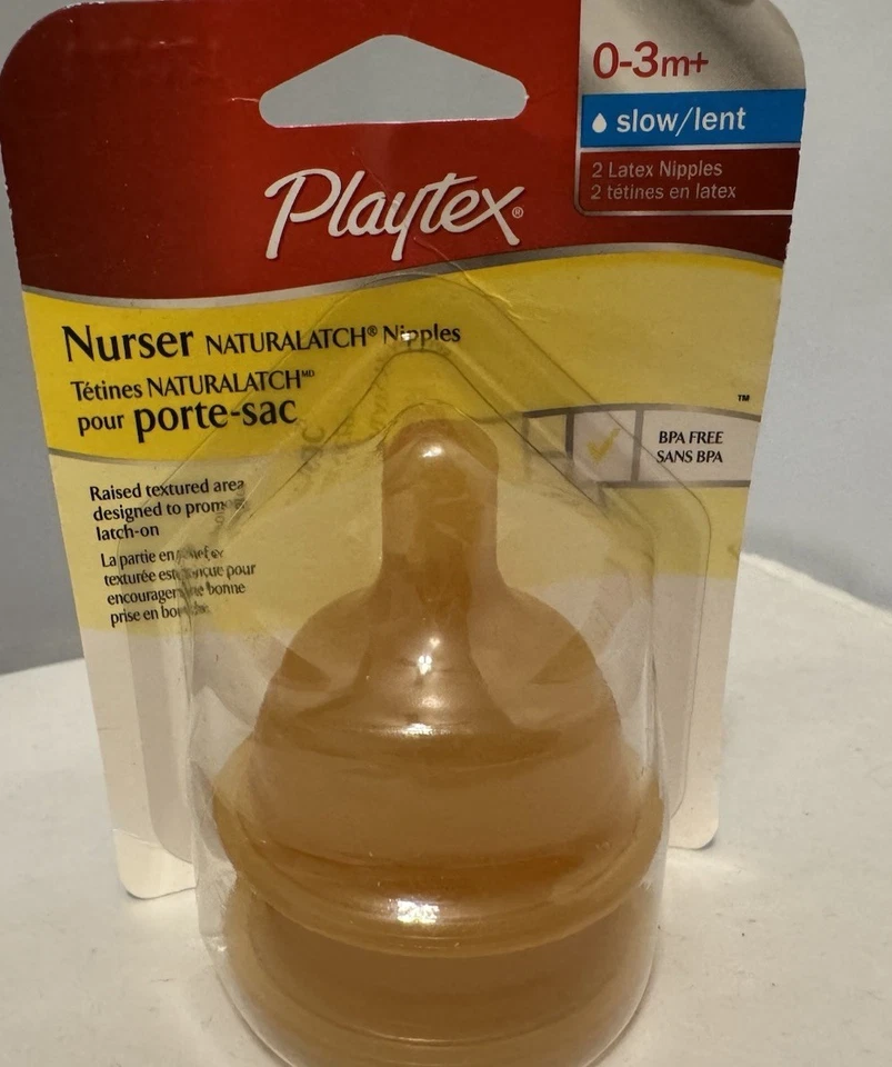 Nuevo en Paquete 2 Pezones Vintage Playtex Flujo Lento Redondos Top Gota Biberón Foto 1 de 2