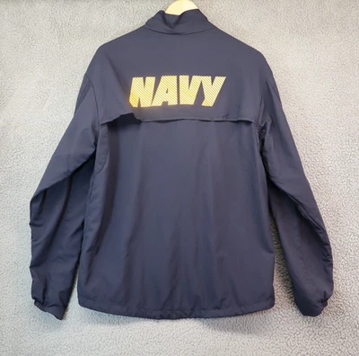 Chaqueta cortavientos militar pequeña regular azul a rayas amarillas Foto 1 de 4