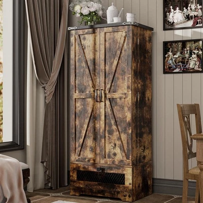 Pantry Cabinet with Adjustable Shelves and Drawer, Kitchen Cabinet Buffet Cup... - Image 1 of 4