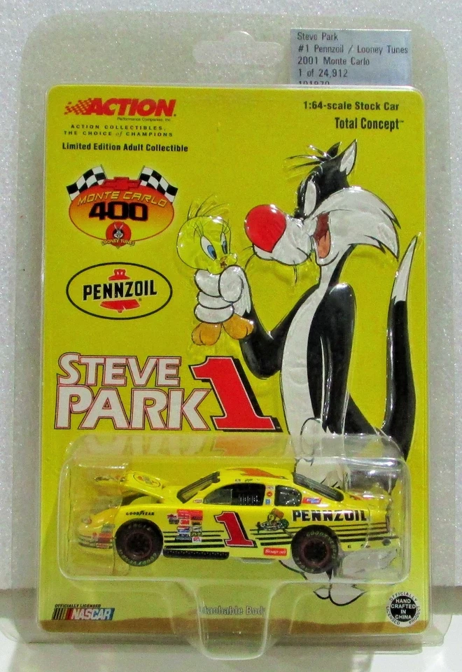2001 Acción 1:64 #1 Steve Park Pennzoil Sylvester y Piolín Chevy Monte Carlo Foto 1 de 1