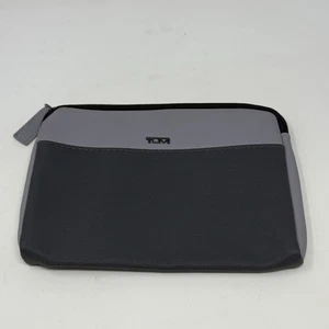 TUMI for Delta Toiletry Cosmetic Travel Bag Pouch Gray Zippered Case Only 8” - Picture 1 of 11