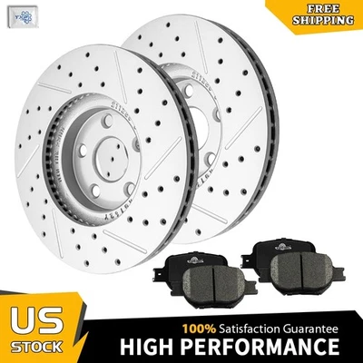 Front Drilled Rotors Brake Pads for 2005 - 2008 2009 2010 Scion TC Toyota Celica - Image 1 of 4