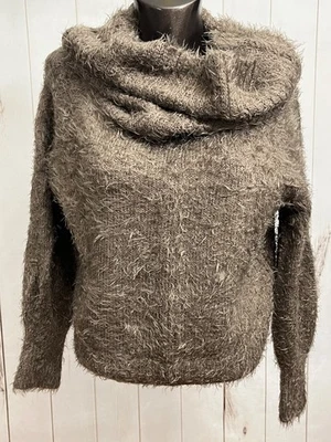 Suéter Express Fuzzy Slouchy Cuello Tortuga S Marrón Retro Algodón Nylon Foto 1 de 4