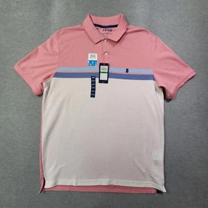 IZOD Poloshirt Herren Large mehrfarbig gestreift Performance Stretch Golf neu mit Etikett - Bild 1 von 11