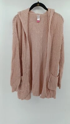 Cárdigan No Boundaries Juniors Talla XS Rosa Cable Delantero Abierto Tejido Bolsillos Delanteros Foto 1 de 4