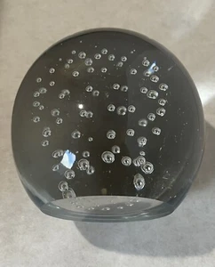 Bullicante Paperweight Controlled Bubble Clear Glass Signed By Lyn 1979 Gift - Picture 1 of 8