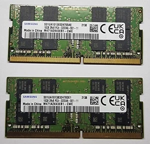 Samsung 32GB 2x16GB 2Rx8 PC4 3200AA M471A2K43EB1-CWE 3200 DDR4 260Pin Laptop - Picture 1 of 1