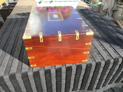 Reise Sekretär um 1870 aus England in Palisander mit Messingeinlagen - Bild 1 von 4