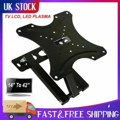 TV Wall Bracket Mount Tilt Swivel Extends for 14-42in Monitor LED LCD 200x200mm - Image 1 of 4