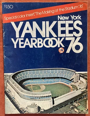Original 1976 NY Yankees Official Baseball Yearbook (April 8 roster, Hunter B&W) - Image 1 of 4