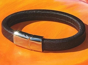 Herren / Damen 10mm Braunes Leder & Edelstahl Armband Von Lyme Bay Art - Picture 1 of 3