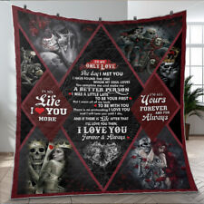 To My Only Love Quilt, Sugar Skull Skeleton Couple Quilt Blanket