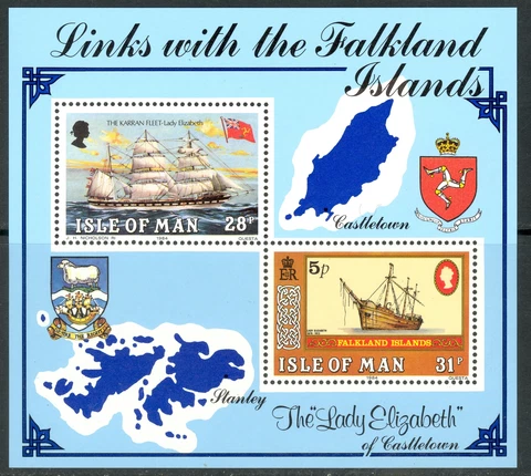 Isle of Man #SGMS264 MNH S/S 1984 Falklands Karran Elizabeth Sumatra [259 MiBl7] Cover