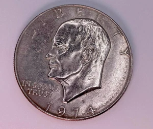 1974-D Eisenhower Dollar $1 Coin • Type 3 Reverse • Denver Mint • XF Condition - Picture 1 of 3
