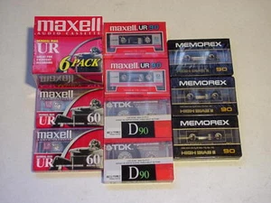  Lot of 15 Maxell UR 60 90 TDK 90 Memorex 90 Cassette Tapes - Picture 1 of 6
