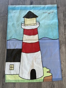 Vintage Lighthouse w/Seagulls Decorative Garden Flag Banner Nylon 41”x27" - Picture 1 of 8