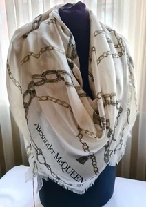 Alexander McQueen Scarf Skull of Chains Print Scarf - Picture 1 of 6