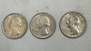 3 1990 quarters 1 p 2d ok quality - Picture 1 of 2