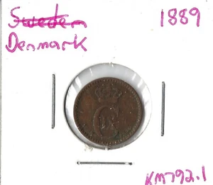 Coin Denmark 1 Øre 1889 KM792.1 - Picture 1 of 3