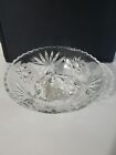 Clear Glass Footed Bowl Hobstar Pattern Vintage