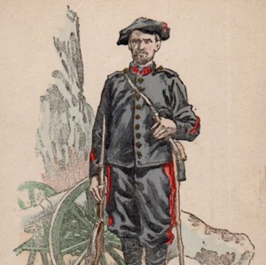 c1910 French Army Alpine Artillery Chasseurs Uniform Postcard a/s Paul Kauffman - Picture 1 of 4