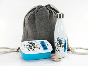 Geschenkset zur Einschulung mit Name personalisiert, Mountain Biker, Idee Schule - Bild 1 von 7